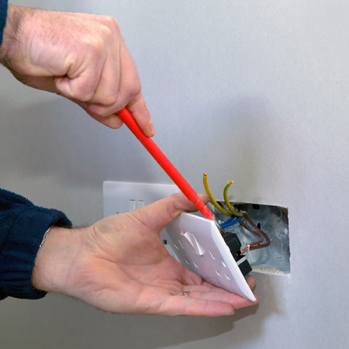 electrician fitting socket